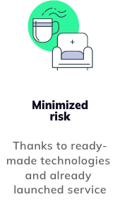Minimized risk thanks to ready-made technologies and already launched service